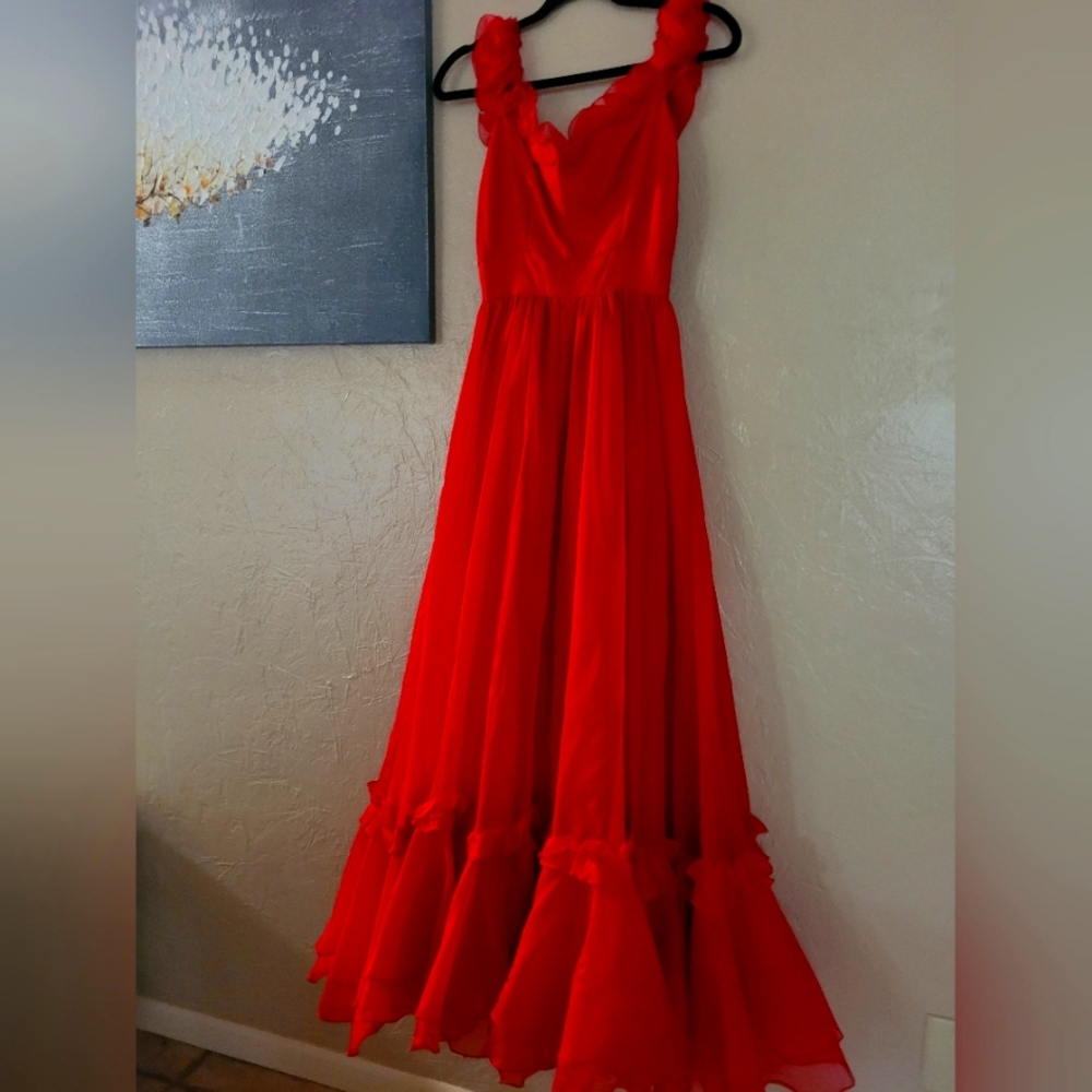 Vintage Red Very Small Dress 70s